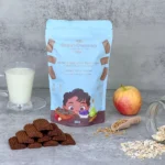 Organic Carob Biscuits with a glass of milk